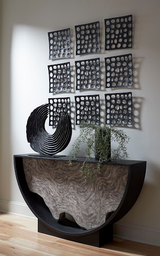 Phillips Collection Swoop  Sculpture, Black Wood Small Tabletop