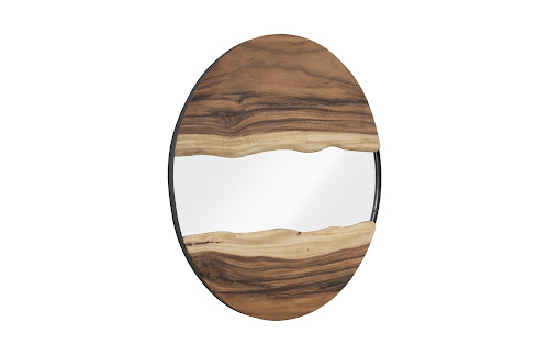 Phillips Collection River , Natural Round Mirror