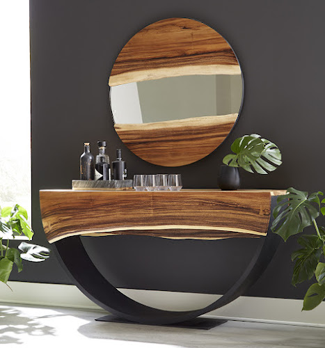 Phillips Collection River , Natural Round Mirror