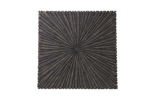 Phillips Collection Chainsaw , Square, Black Iron Cross Base Black/Copper Coffee Table