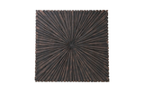 Phillips Collection Chainsaw , Square, Black Iron Cross Base Black/Copper Coffee Table