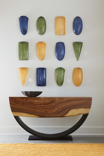 Phillips Collection Arc  Table, Natural, Double Sided Black Console