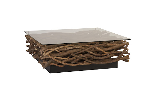 Phillips Collection Vine with Glass Coffee Table