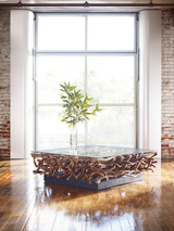Phillips Collection Vine with Glass Coffee Table