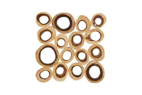 Phillips Collection Chuleta Rings Wall Art Chamcha Wood Square LG Accent