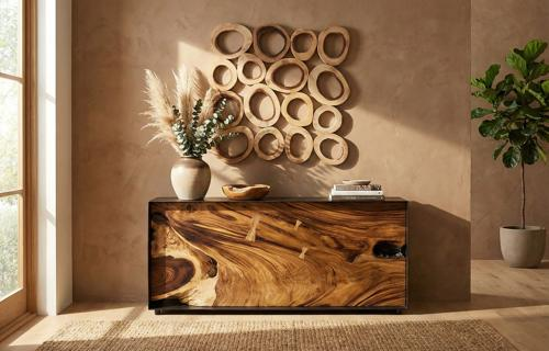 Phillips Collection Chuleta Rings Wall Art Chamcha Wood Square LG Accent