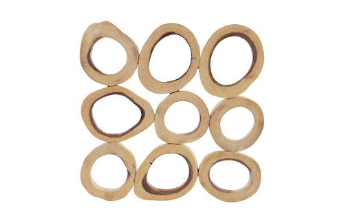 Phillips Collection Chuleta Rings Wall Art Chamcha Wood Square SM Accent