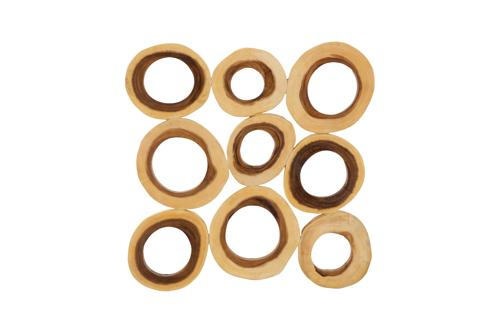 Phillips Collection Chuleta Rings Wall Art Chamcha Wood Square SM Accent