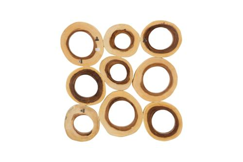 Phillips Collection Chuleta Rings Wall Art Chamcha Wood Square SM Accent