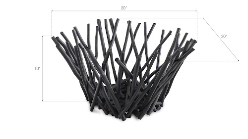 Phillips Collection Stick Tall Black Bowl