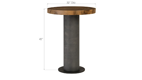 Phillips Collection Concrete Bar Table Chamcha Wood Top Bar Stool
