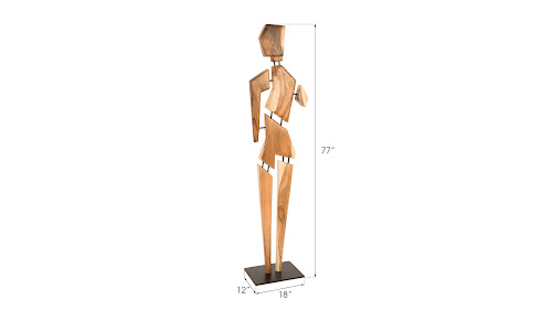 Phillips Collection Jack Wood Sculpture Brown Accent