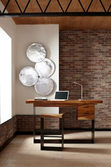 Phillips Collection Iron Frame Natural Bar Stool