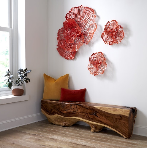 Phillips Collection Flower Wall Art Small Coral Metal Accent