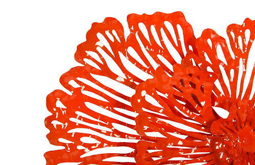 Phillips Collection Flower Wall Art Small Coral Metal Accent
