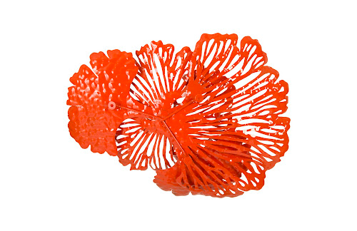 Phillips Collection Flower Wall Art Small Coral Metal Accent