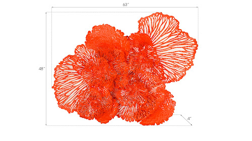Phillips Collection Flower Wall Art Large Coral Metal Accent
