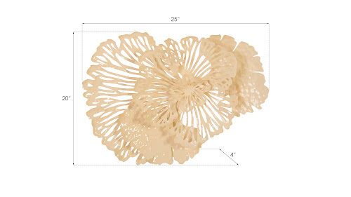 Phillips Collection Flower Wall Art Small Ivory Metal Accent