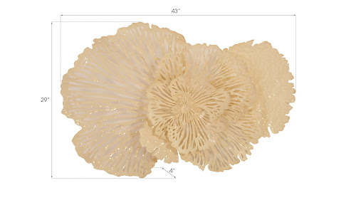 Phillips Collection Flower Wall Art Medium Ivory Metal Accent