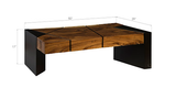 Phillips Collection Criss Cross  on Black Iron Legs Chamcha Wood Coffee Table