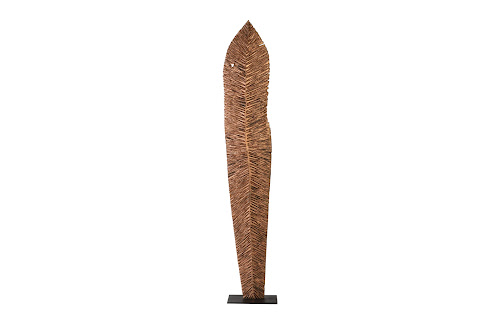 Phillips Collection Carved Leaf on Stand, Copper Leaf XL Accent
