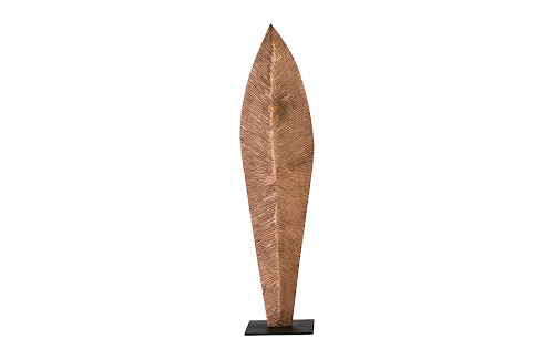 Phillips Collection Carved Leaf on Stand, Copper Leaf LG Accent