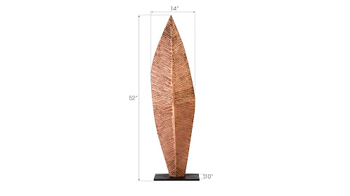 Phillips Collection Carved Leaf on Stand, Copper Leaf MD Accent