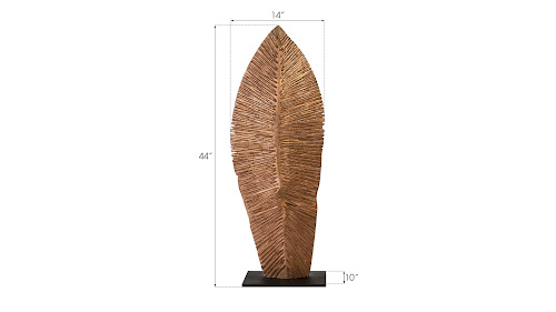 Phillips Collection Carved Leaf on Stand, Copper Leaf SM Accent