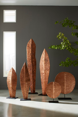 Phillips Collection Carved Leaf on Stand, Copper Leaf SM Accent