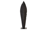 Phillips Collection Carved Leaf on Stand Burnt LG Accent