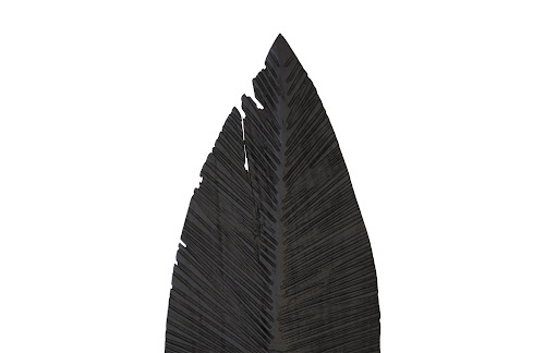 Phillips Collection Carved Leaf on Stand Burnt LG Accent