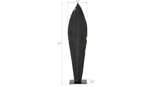 Phillips Collection Carved Leaf on Stand Burnt LG Accent