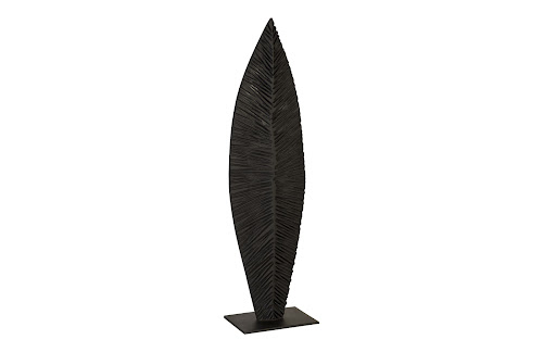 Phillips Collection Carved Leaf on Stand Burnt MD Accent