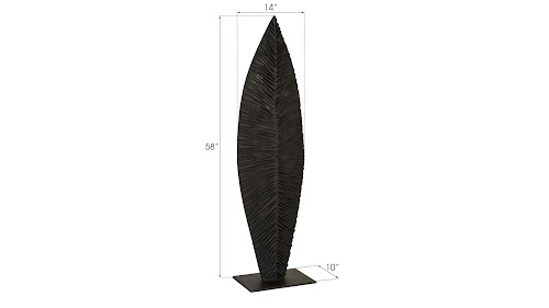 Phillips Collection Carved Leaf on Stand Burnt MD Accent