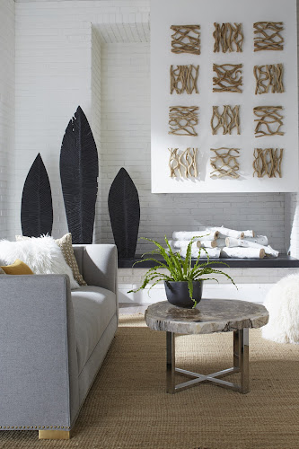 Phillips Collection Carved Leaf on Stand Burnt MD Accent