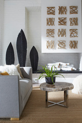 Phillips Collection Carved Leaf on Stand Burnt MD Accent