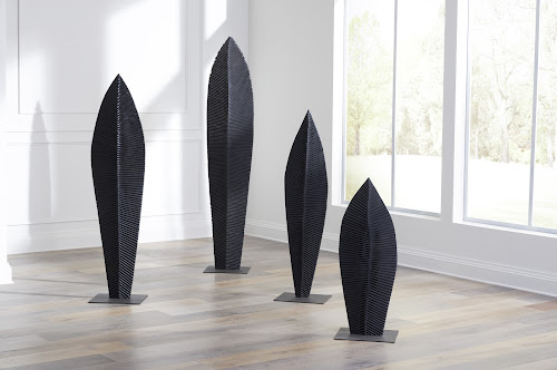 Phillips Collection Carved Leaf on Stand Burnt MD Accent