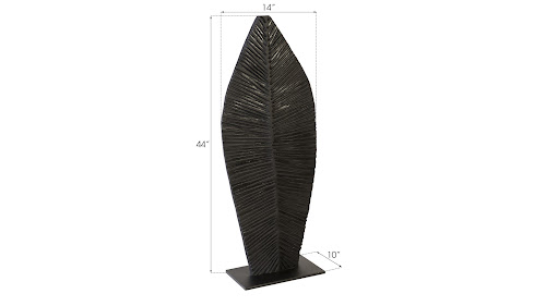 Phillips Collection Carved Leaf on Stand Burnt SM Accent