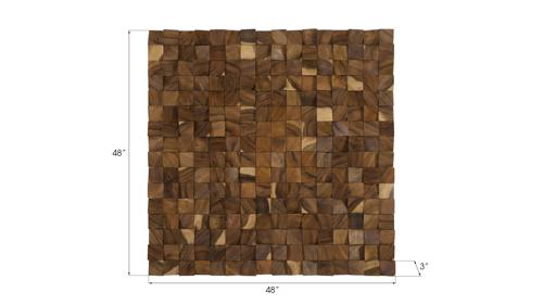 Phillips Collection Blocks Chamcha Wood Natural LG Wall Art