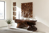 Phillips Collection Blocks Chamcha Wood Natural LG Wall Art