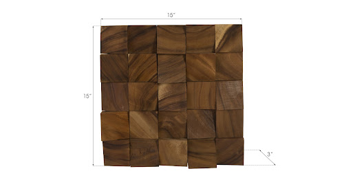 Phillips Collection Blocks Wall Tile Chamcha Wood Natural Wall Art