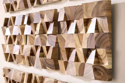 Phillips Collection Blocks Wall Tile Chamcha Wood Natural Wall Art