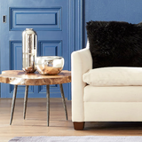 Phillips Collection Burled , Black Metal Legs Large Coffee Table