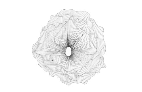 Phillips Collection Poppy Flower Wall Art Silver/Black LG Accent