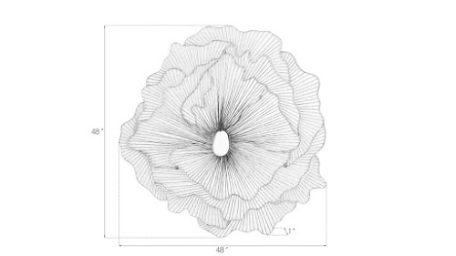 Phillips Collection Poppy Flower Wall Art Silver/Black LG Accent