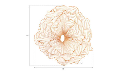 Phillips Collection Poppy Flower Wall Art Copper LG Accent