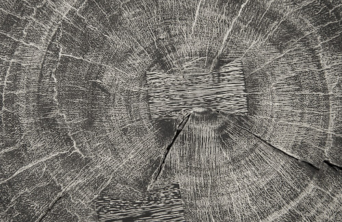 Phillips Collection Curved Wood , Thin Gray Stone Stool