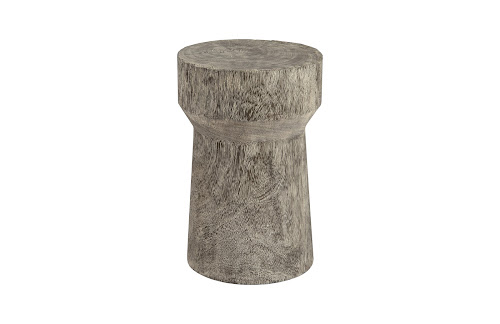 Phillips Collection Curved Wood , Thick , Gray Stone Gray Stone Stool