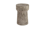 Phillips Collection Curved Wood , Thick , Gray Stone Gray Stone Stool