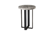 Phillips Collection Chuleta Bar Table on Black Metal Base Chamcha Wood Gray Stone Bar Stool